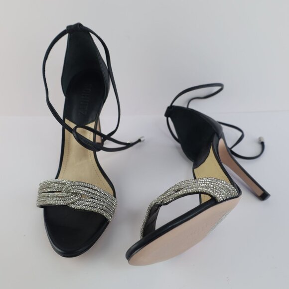 Andy Womens Leather Open Toe Heels 9B- 0309 - Picture 10 of 13